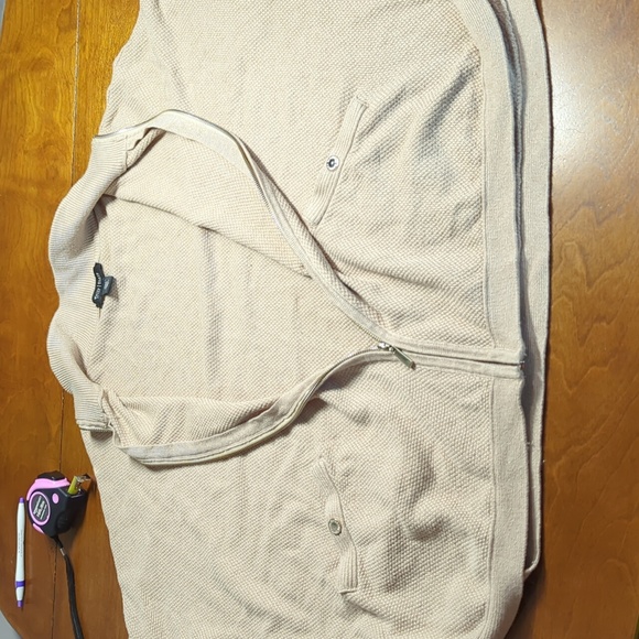 White House Black Market Modal Tan Knit Cardigan Sweater Zip Medium - Picture 15 of 17